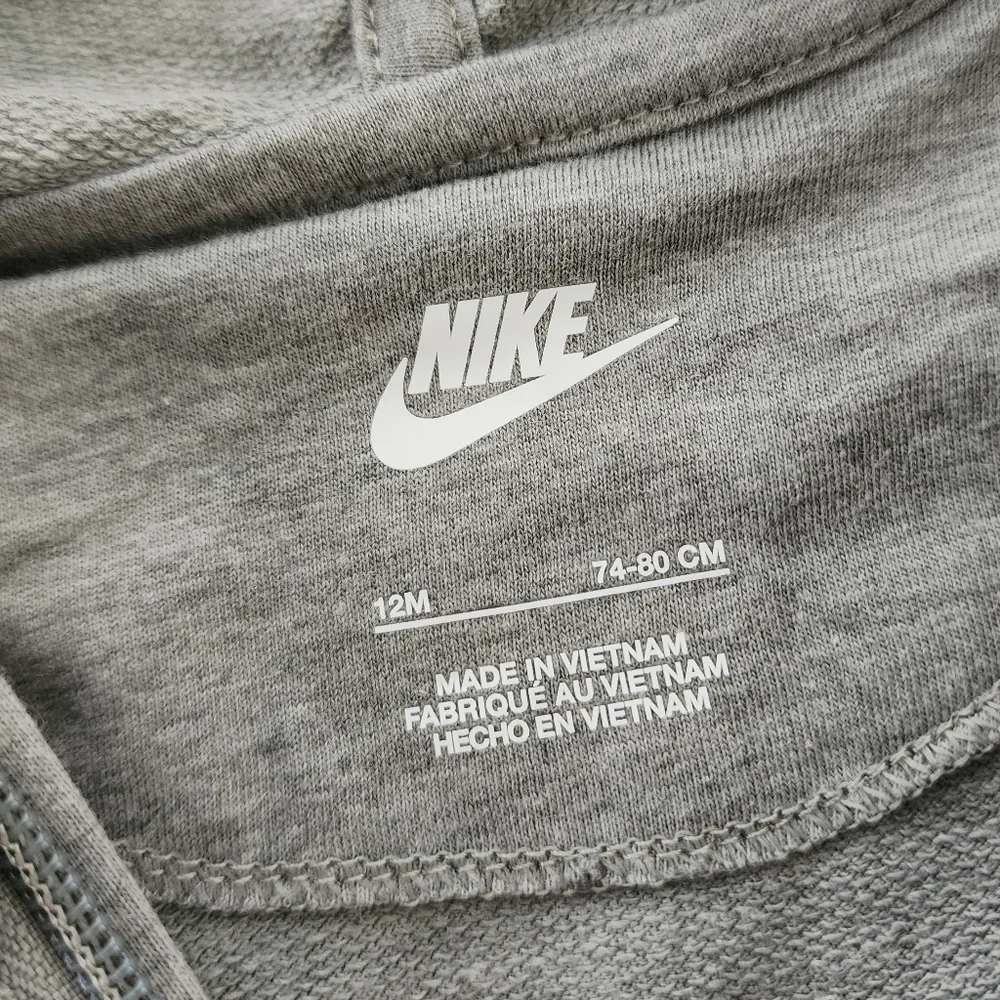Nike 12M Zip Front Hooded Coveralls Gray NWT